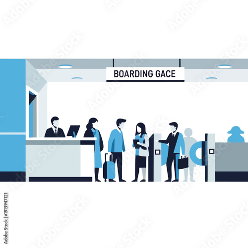 Passengers at Airport Check in Counter