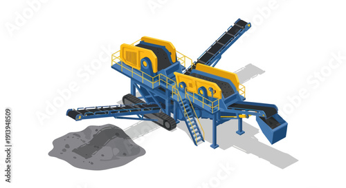 Industrial crushing and screening equipment for construction and mining.