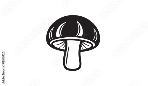 Mushroom Silhouette Icon, Vector Illustration, Simple Fungi Symbol