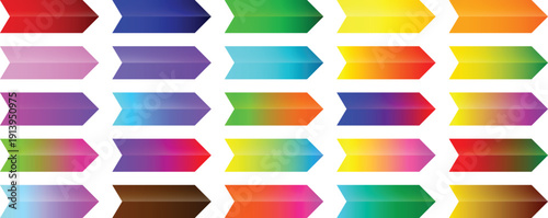 Vector set of Glossy Right Arrow Banner Template