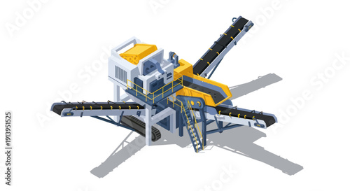Industrial crushing and screening plant machinery equipment.