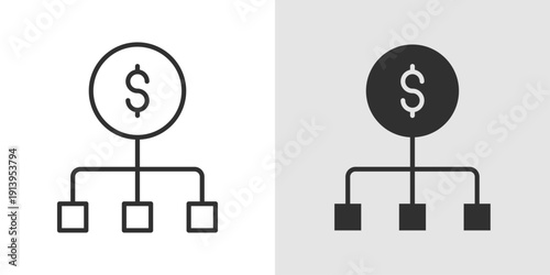 Cashflow Chart Icon representing financial inflows and outflows, business liquidity, revenue tracking, and corporate financial management.