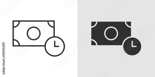 Pay Later Icon representing deferred payments, credit-based transactions, buy now pay later services, and financial flexibility for consumers or businesses.