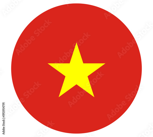 Schilderij op canvas button Vietnam flag icon vector illustration