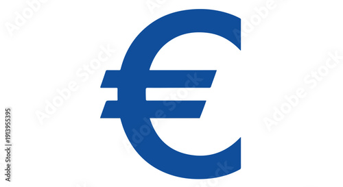 The Euro symbol, representing the official currency of the European Union, on a Transparent Background.