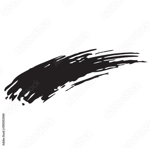 Hand painted arched brush stroke