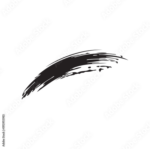 Hand painted arched brush stroke