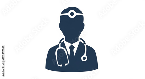 Doctor with Stethoscope and Headlamp Icon