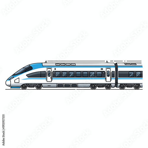 Modern High Speed Train Vector Illustration