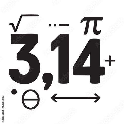 Math Composition: An illustration showcasing key mathematical symbols, numbers, and constants.