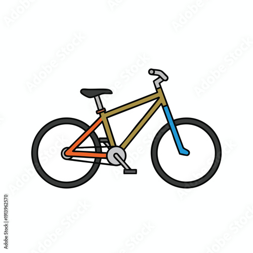 Modern Mountain Bike with Flat Handlebars and Durable Frame in Outdoor Setting