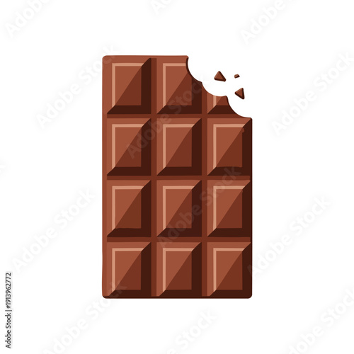 Close up of Delicious Milk Chocolate Bar with a Bite Taken Out