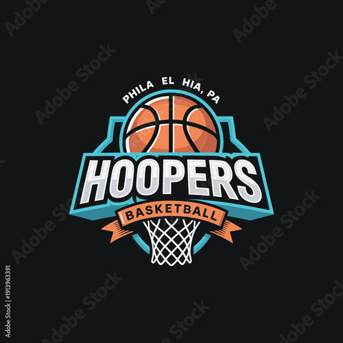 Hoopers basketball logo for Philadelphia Pennsylvania youth league sports team