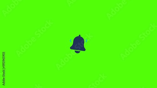 Notification Alert: A vibrant, animated bell icon against a clean green background, instantly communicates alerts, updates and announcements. 