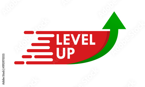 Level up design template illustration
