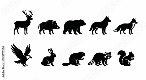 Wild Animals Silhouette Collection.