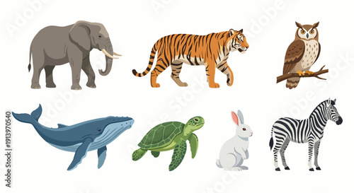 Diverse Set of Wild Animals.