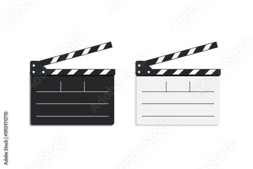 Pair of Film Clapperboards Icon Set.