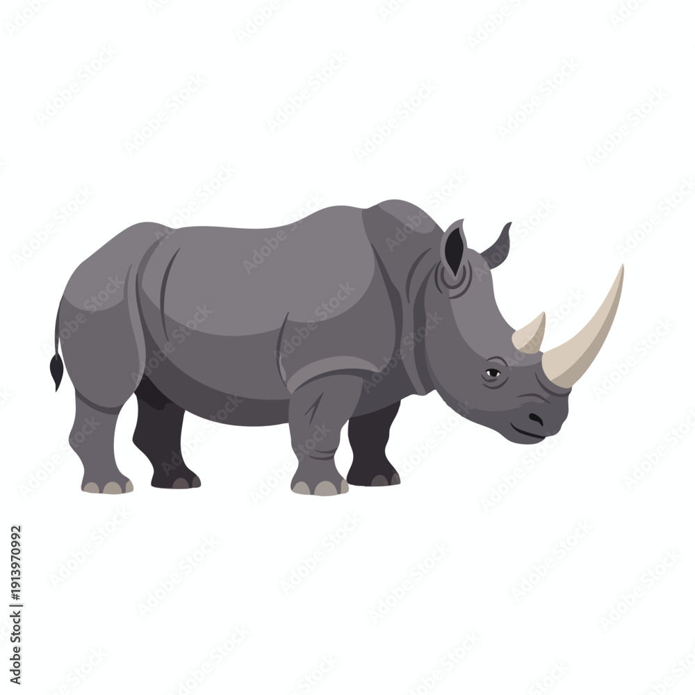 Obraz premium Vector Rhinoceros Illustration