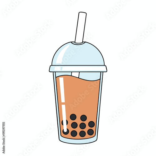 Cartoon Bubble Tea Drink