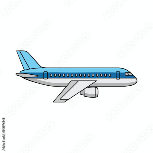 Modern Commercial Airplane Flying in Clear Sky for Travel and Transportation