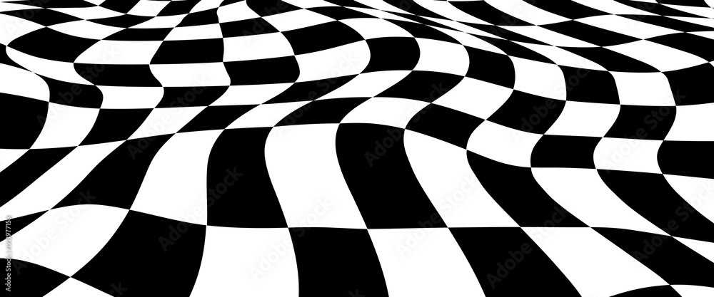 Obraz premium Black and white checkered pattern, Checkerboard seamless pattern.vector illustration.