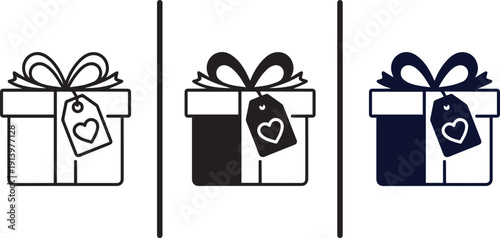 A set of beautifully wrapped gifts with ribbons and heart-shaped tags