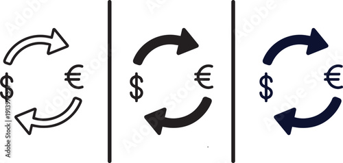 A graphic illustration of currency exchange rates between dollars and euros