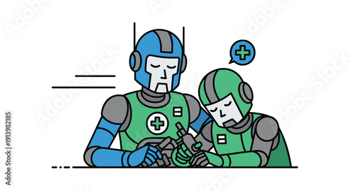 Two Medical Robots Working Together.