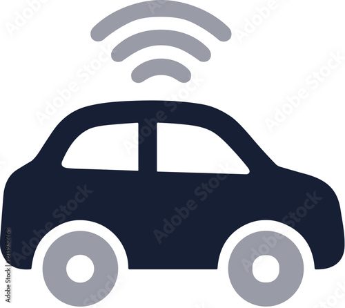 Modern Flat Style Autonomous Car Navigation System Technology Icon Design
