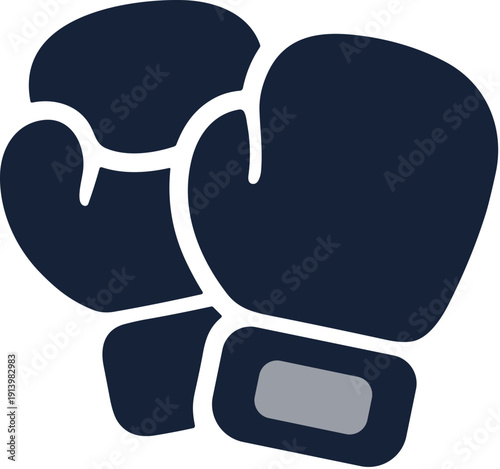 Simple Flat Design Boxing Gloves Sport Equipment Icon Graphic Illustration