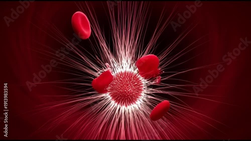 Blood clot formation platelets fibrin mesh animation