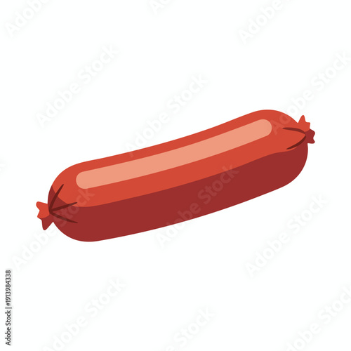 Delicious Cooked Sausage on White Background for Food and Cooking Content