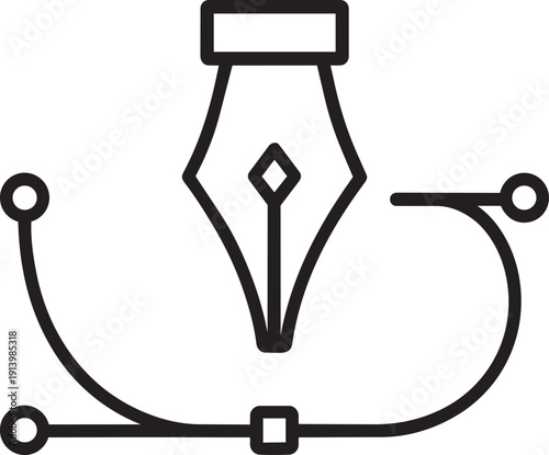 Fountain pen nib tool representing vector graphics and creative design software for web artists