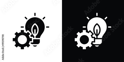 Energy Efficiency Icon Sheet Black And White