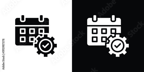 Scheduling Icon Sheet Black And White