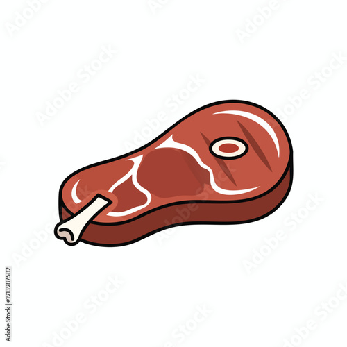 Raw Meat Steak with Bone