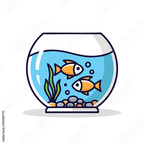 Serene Fishbowl with Swimming Fish