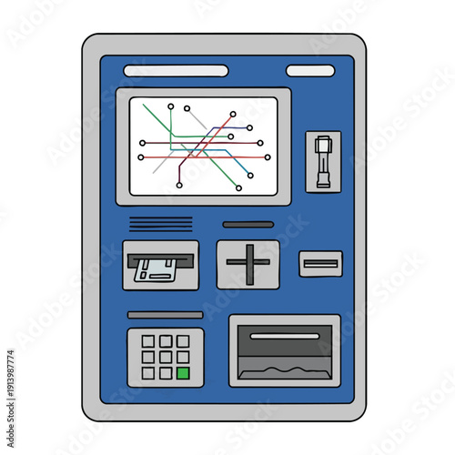 Payment Terminal Illustration with Graphical Interface