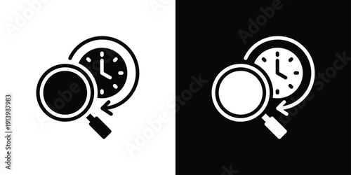 Time Tracking Icon Sheet Black And White