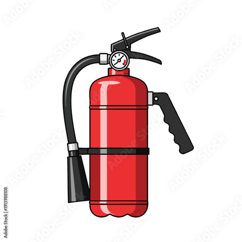 Red Fire Extinguisher on White Background
