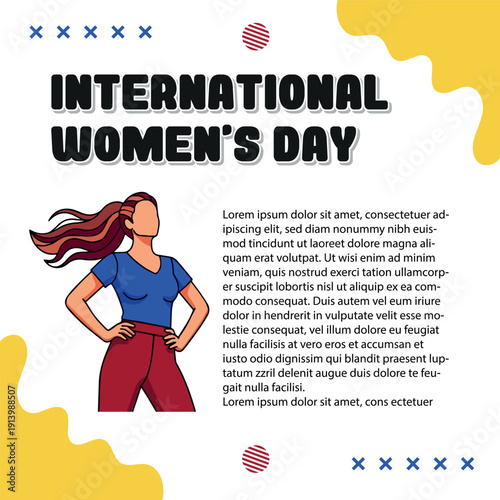 Celebrating International Women's Day A vibrant illustration honouring women's achievements and empowerment