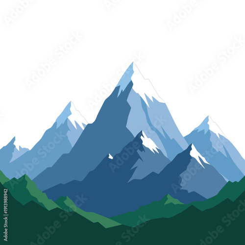 Majestic Mountain Landscape with Snow Capped Peaks