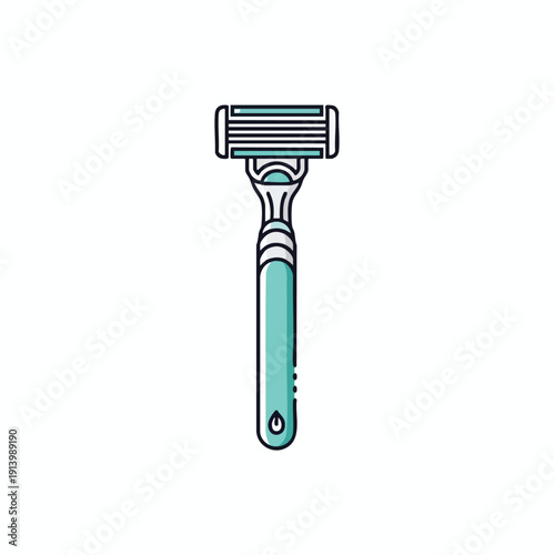 Teal Razor Icon Illustration