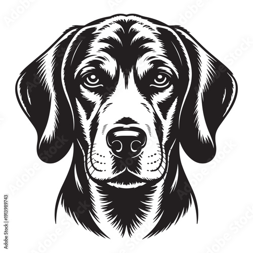 Black and White Dog Head Silhouette Vector Art for Logo Design