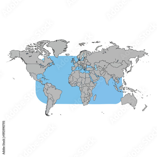 Global Map Highlighting Popular Travel and Shipping Routes Across Continents