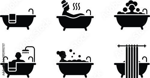 A person enjoying a warm bubble bath in a tub with a towel visible nearby