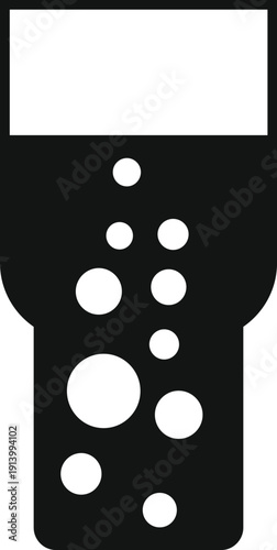 Simple flat vector icon of a refreshing drink in a glass