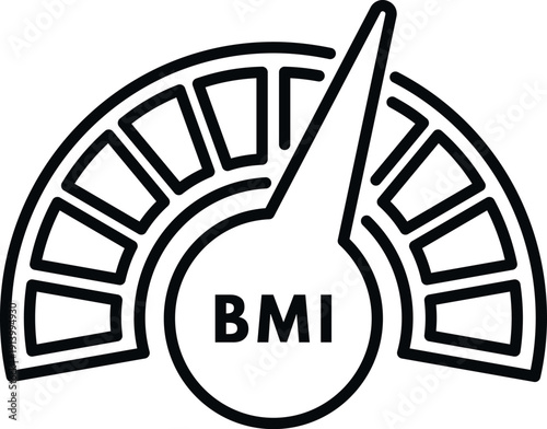 Icon showing body mass index meter for health and weight measurement
