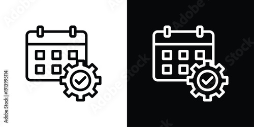 Scheduling Icon Sheet Black And White